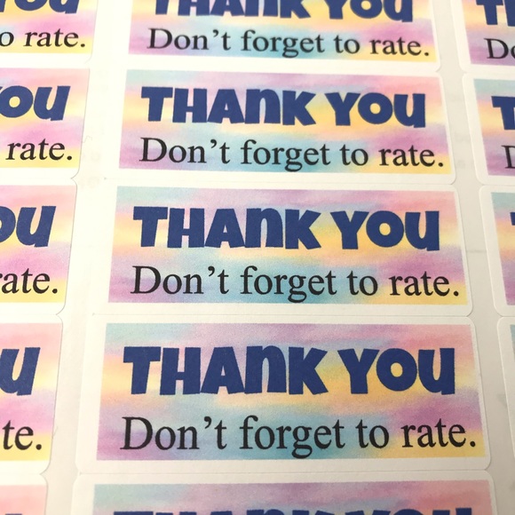 90 thank you don’t forget to rate stickers 1x2 5/8 - Picture 2 of 4